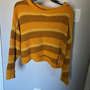 Yellow and Orange Cropped Sweater